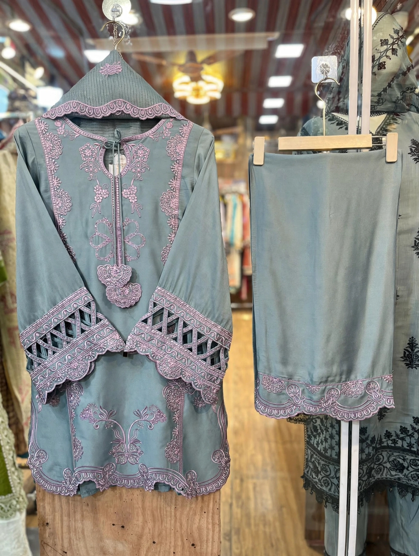 Silverstudion Dusty Blue Reyon 3-Piece Designer Suit